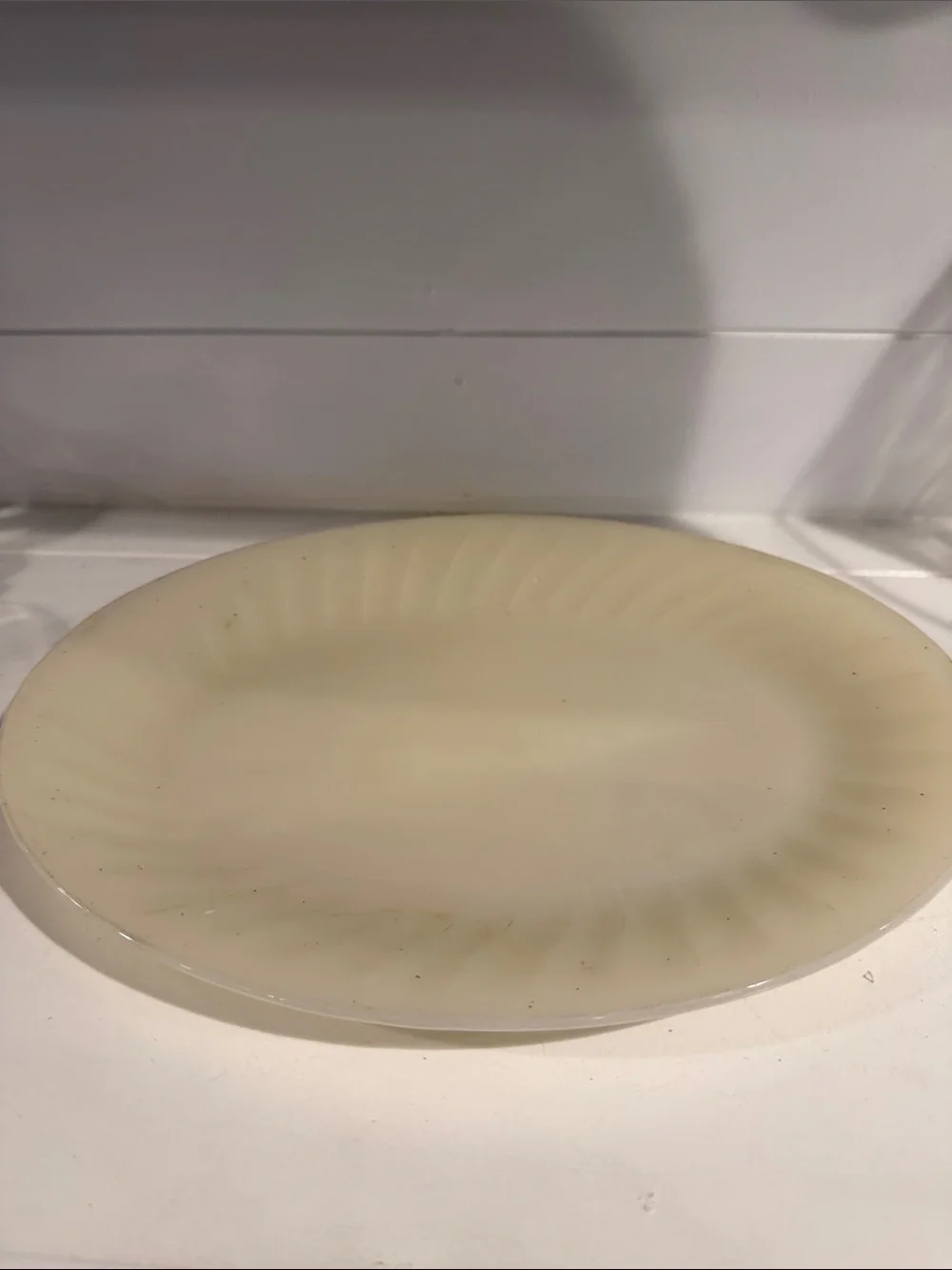 Vintage Fire King Cream Swirl Dinner Plate